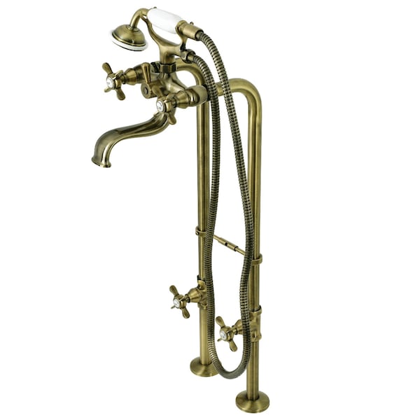 Kingston Brass CCK246K3 Freestanding Clawfoot Tub Faucet Package with Supply Line, Antique Brass CCK246K3 - main